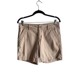 Eddie Bauer Tan Legend‎ Wash Chino Khaki Shorts Size 2 100% Cotton